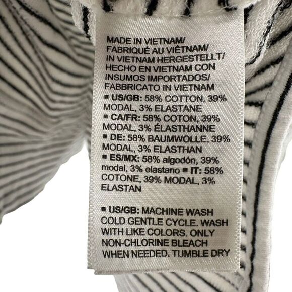 Daily Ritual Pullover Knit Top Womens Size XL Black White Striped Cotton Casual - Picture 7 of 7